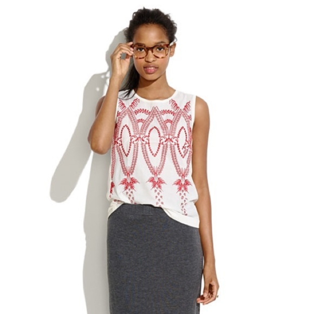 Madewell Oaxca Tank Embroidered Eyelet Top